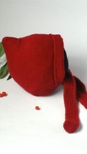Handmade Baby Infant Red Knitted Crochet Hat Beanie Bonnet Pixie 0-3 to 36months
