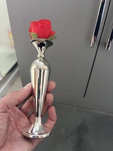 Elegant decorative silver bud - silver,