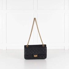 Chanel Black Leather Gold Tone