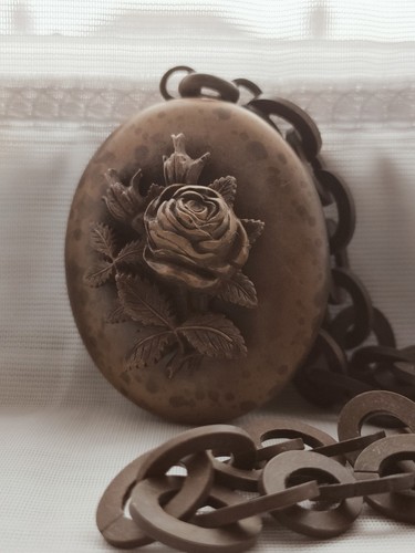 Victorian vulcanite mourning - vulcanite,