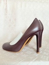 MULBERRY leather burgundy high heels shoes UK6 EUR 39