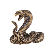 Brass Cobras Figurine Statue Brass Snake Sculpture Desktop Ornament Home Decors