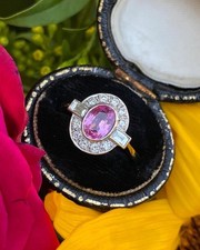 Art Deco Oval Pink Sapphire