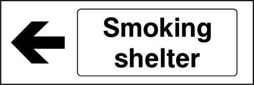 Smoking shelter safety sign