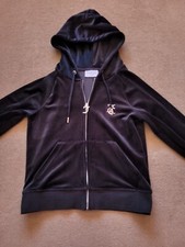 Juicy Couture Black Hoodie Tracksuit Top Size S Diamante Back NWOT