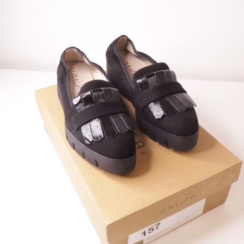 Unisa black suede loafers - black,
