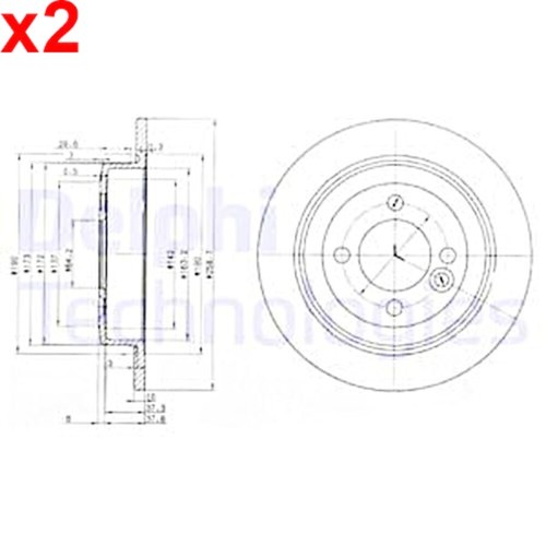Brake disc delphi - delphi, mini