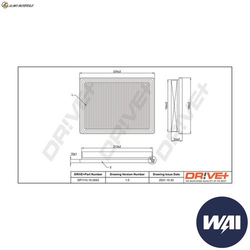 Air filter dp1110 0593 for - air,