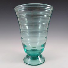 Whitefriars #9128 Emerald Green Glass Horizontal Optic Vase