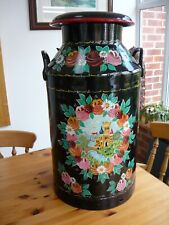 MILK CHURN LARGE BARGE ART PAINTED BY ALISON COCKERELL 65CM TALL VGC