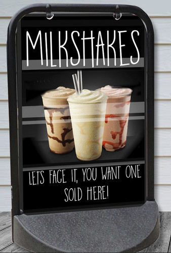 Milkshakes sign swinger - sign, aboard