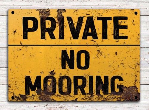 Private mooring metal - private, sign