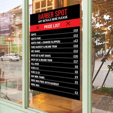 Barber Shop Poster Price List