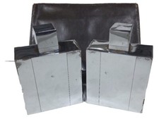 Stunning antique Art Deco Large Chrome glass travel perfume cologne bottle set