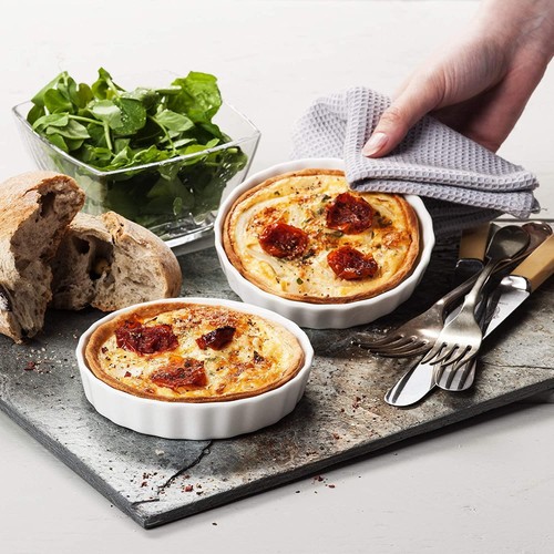Flan dish white porcelain - flan,