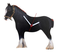 Black Show Horse Clock - Shire