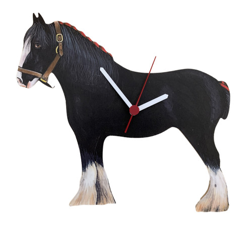 Black show horse - show, clock