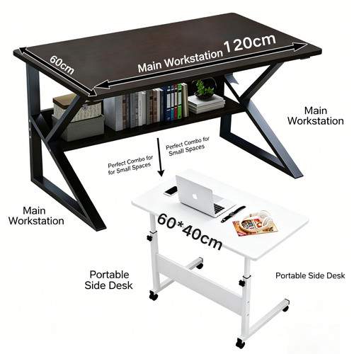 120cm shaped gaming desk - k-shaped,