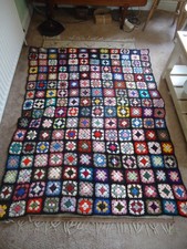 Vintage Afghan Crochet Woollen