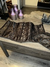 New Black Boned Damask Corset And Thong 5XL