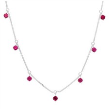 Sterling Silver Multi Ruby CZ