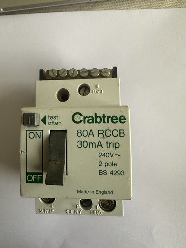 Crabtree 80a rccb 30ma - crabtree,