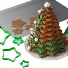 3D Christmas Tree Cookie Cutter Set ~10 PCS Star Cookie Cutters~ Assorted Sizes