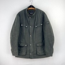 Barbour International Duke Wax Jacket Mens XXL Green Waxed Slim Motorcycle Biker