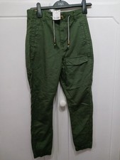 Boys Trousers Next 11yrs Green Khaki Cargo Pants Bnwt Adjustable Waist Pockets 