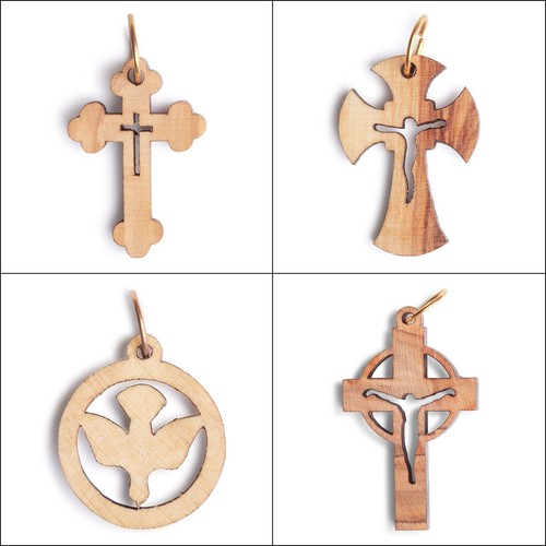 Olive wood pendent made - olive,