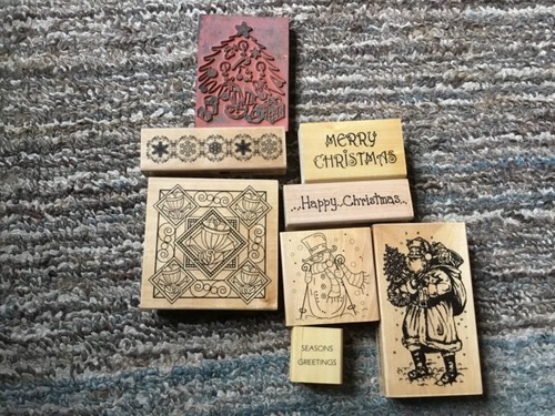 Wooden stamps christmas - x7, /