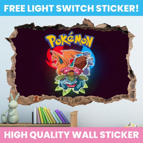 Pokemon hole wall sticker - pokemon, in
