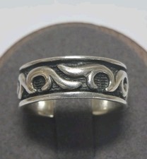 925 Sterling Silver Barbed Wire Wrap Band Ring  Size: 8-8.5