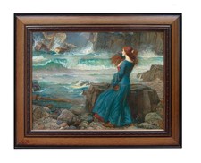 Pre-Raphaelite Art: MIRANDA, THE TEMPEST framed picture