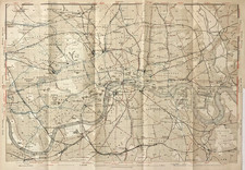 London Underground Tube Lines, Railways, Rramways, BAEDEKER 1927 map