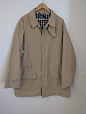 Ralph Lauren Vintage Mens Trench Coat Mac Check Lined Beige Size 2XL