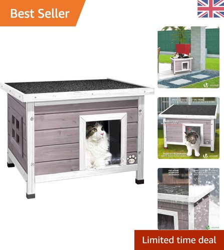 Compact wooden cat house - wooden,