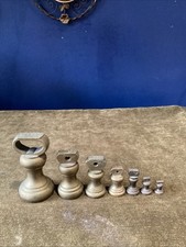 Vintage Brass Set Of Weights Set Of 7  1lb - 1/4oz Tarnished