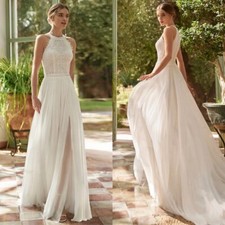 Luxury A-Line Wedding Dresses Lace Appliques Scoop Neck Sleeveless Bridal Gowns