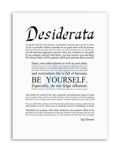 Desiderata ehrmann placidly - ehrmann,