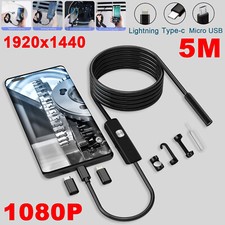 Waterproof Endoscope Borescope Snake Inspection Camera for iOS iPhone/Android