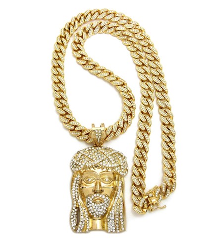 Jesus piece pendant - pendant, gold