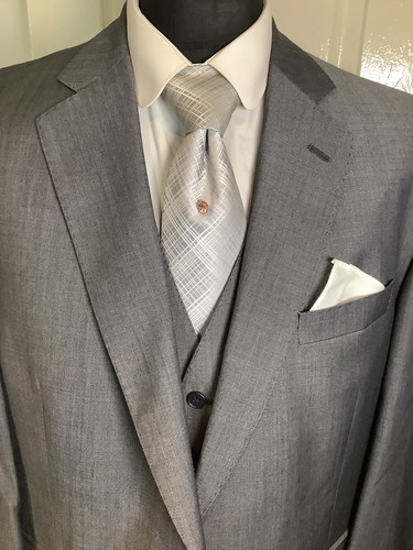 Mens three piece suit grey - three,