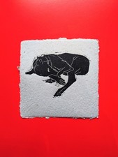 Greyhound Original Linocut