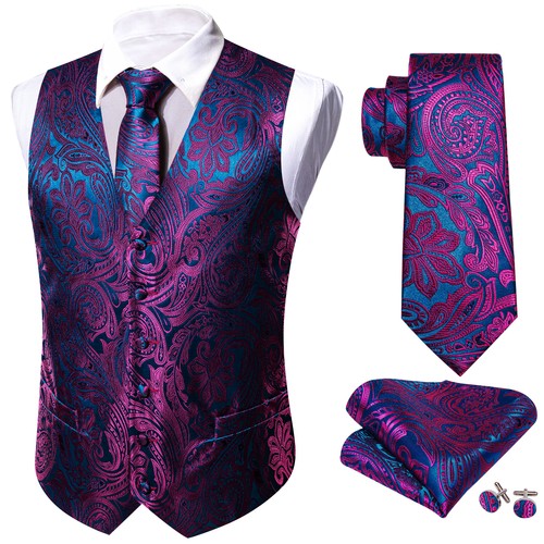 Mens paisley waistcoat tie - paisley,