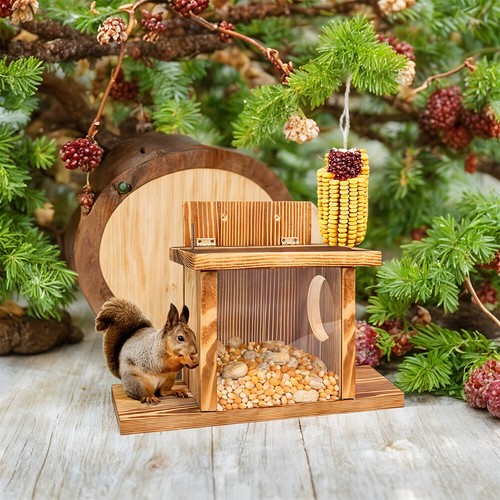 Wooden bird feeding table - wooden,