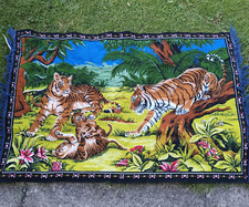 Vintage tapestry tiger cub - tapestry,
