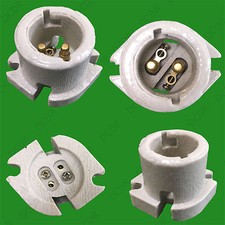 B22 Glazed Ceramic Bayonet Lamp Holder BC Porcelain Socket Side Fitting