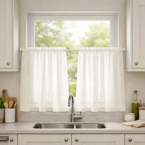 Voile cafe curtain panels - voile,