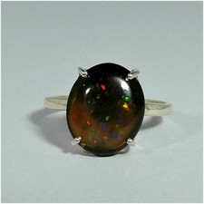 Natural Mexican Black Opal 925